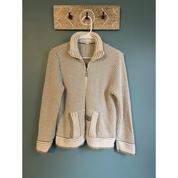 Vintage 90s Bella Salon Moda Lux Soft Cable Knit Full Zip Sweater - Picture 1 of 7